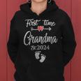 First Time Grandma 2024 Cute Heart Mother's Day New Grandma Women Hoodie
