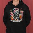 Floral Just Peachy Skeleton Drink Retro Humor Women Hoodie