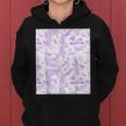 French Mauve Toile Chinoiserie With Flowers Leopards Women Hoodie