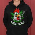 Fried Smoking Chicken 420 Marijuana Weed Leaf Pots 420 Women Hoodie