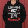 Jugendweihe 2024 Saying Kann Alles Weiß Alles Mama Kapuzenpullover für Damen