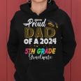 Proud Dad Of A Class Of 2024 5Th Grade Graduate Women Hoodie