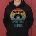 Gamer Operations Manager Vintage 60S 70S Gaming Women Hoodie