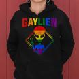 Gay Alien Lgbtq Pride Colorful Rainbow Sign Women Hoodie