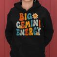 Gemini Big Energy Retro Smile Flower Zodiac Birthday Women Women Hoodie