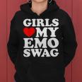 Girls Love My Emo Swag Lustiges Mädchenherz My Emo Punk Kapuzenpullover für Damen