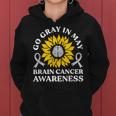 Go Gray In May Brain Cancer Awareness Sunflower Women Hoodie