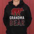 Grandma Bear Red Buffalo Plaid Matching Family Christmas Women Hoodie