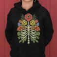 Grow Through It Flower Spine Skeleton Vintage Floral Women Women Hoodie