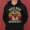 Guess What Chicken Butt Retro Vintage Chicken Meme Women Hoodie