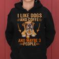 Me Gustan Los Perros Café Talez 3 Personas Divertidas Perro Sarcástico Es Cuello Sudadera con capucha para mujer