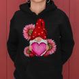 Happy Valentine's Day Gnome With Leopard Sunflower Valentine Women Hoodie