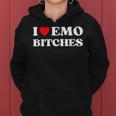 I Heart Emo Bitches Quote Red Heart Emo Girl Style Women Hoodie