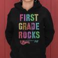 Hello 1St Grade Rocks Teacher Team First Gr Vibes Rockstar Women Hoodie