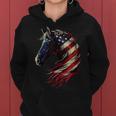 Horse Patriotic Equestrian 4Th Of July Usa American Flag Women Hoodie