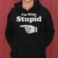 I'm With Stupid Pair Couple Brother Sister Women Hoodie