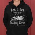 Just A Girl Who Loves Books Amantes De Libros Divertidos Sudadera con capucha para mujer