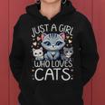 Just A Girl Who Loves Cats Cute Cat Lover Women Hoodie