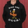 Kiss The Duck Kiss The Cook Joke Pun Chef Women Hoodie