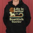 Life Better Scottish Terrierintage Hund Mama Papa Kapuzenpullover für Damen