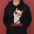 Llamerica Llama Patriotic 4Th Of July Veteran Flag Day Women Hoodie