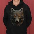 Lobo Mandala Ilustraciones Animal Estampado Amantes Animal Lo Sudadera con capucha para mujer
