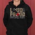 Loud Proud Football Aunt Leopard Print Cheetah Pattern Women Hoodie