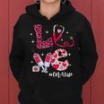 Love Cna Life Messy Bun Valentine's Day Women Hoodie