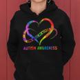 Love Needs No Words Autism Awareness Month Rainbow Heart Women Hoodie