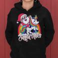 Magical Rainbow Cute Santa Riding Unicorn Summer Christmas Women Hoodie