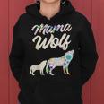 Mama Wolf Floral Wolf Mutter Mit Junges Für Wolf Muttertag Kapuzenpullover für Damen