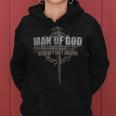 Man Of God Husband Dad Grandpa Cross Christian Women Hoodie