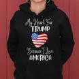 Mein Herz Für Trump Usa-Wahl 2024 Geschenk Für Papa Mama Schwester Bruder Kapuzenpullover für Damen