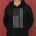 Memories Matter Alzheimer Usa Flag Purple Strip Women Hoodie