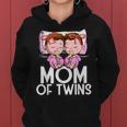 Mom Of Twins Girls Announcement Mother Of Twin Daughters Women Hoodie