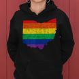Ohio Map Gay Pride Rainbow Flag Lgbt Support Women Hoodie