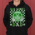 One Lucky Dad Groovy Smile Face St Patrick's Day Irish Dad Women Hoodie