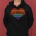 Oregon Retro Rainbow Heart 80S Whimsy Lgbtq Pride Stat Women Hoodie