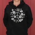 Peace Sign Love 60S 70S Daisy Flower Hippie Costume Women Hoodie