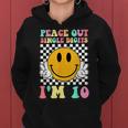 Peace Out Single Digits I'm 10 Smile Face Birthday Girls Women Hoodie