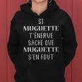 Prénom Uette T'énerve Sache Que Uette Avec Col En V Sweat à capuche femme