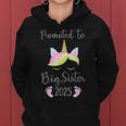 Promoted To Big Sister 2025 With Unicorn For New Baby Shower Women Hoodie
