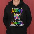 Proud Aunt Of A 2024 Preschool Graduate Unicorn Dab Women Hoodie