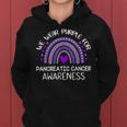 Rainbow We Wear Purple For Pancreatic Cancer Awareness Women Hoodie