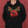 Red Poppies Floral Vintage Poppy Flowers Women Hoodie