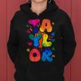 Retro First Name Taylor Girl Personalized Boy Groovy 80'S Women Hoodie