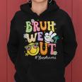 Retro Groovy Bruh We Out Bus Drivers Last Day Of School Women Hoodie