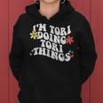 Retro Groovy Im Tori Doing Tori Things Mother's Day Women Hoodie