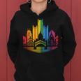 Retro Pittsburgh Skyline Rainbow Lgbt Lesbian Gay Pride Women Hoodie
