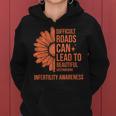 Retro Sunflower Infertility Awareness Week Orange Ribbon Women Hoodie